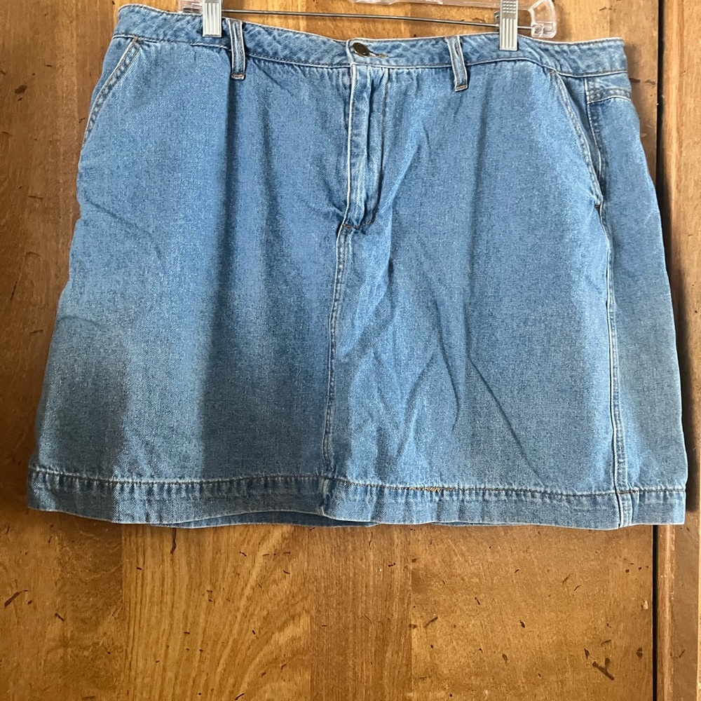 Woman Within Light Blue Denim Skort